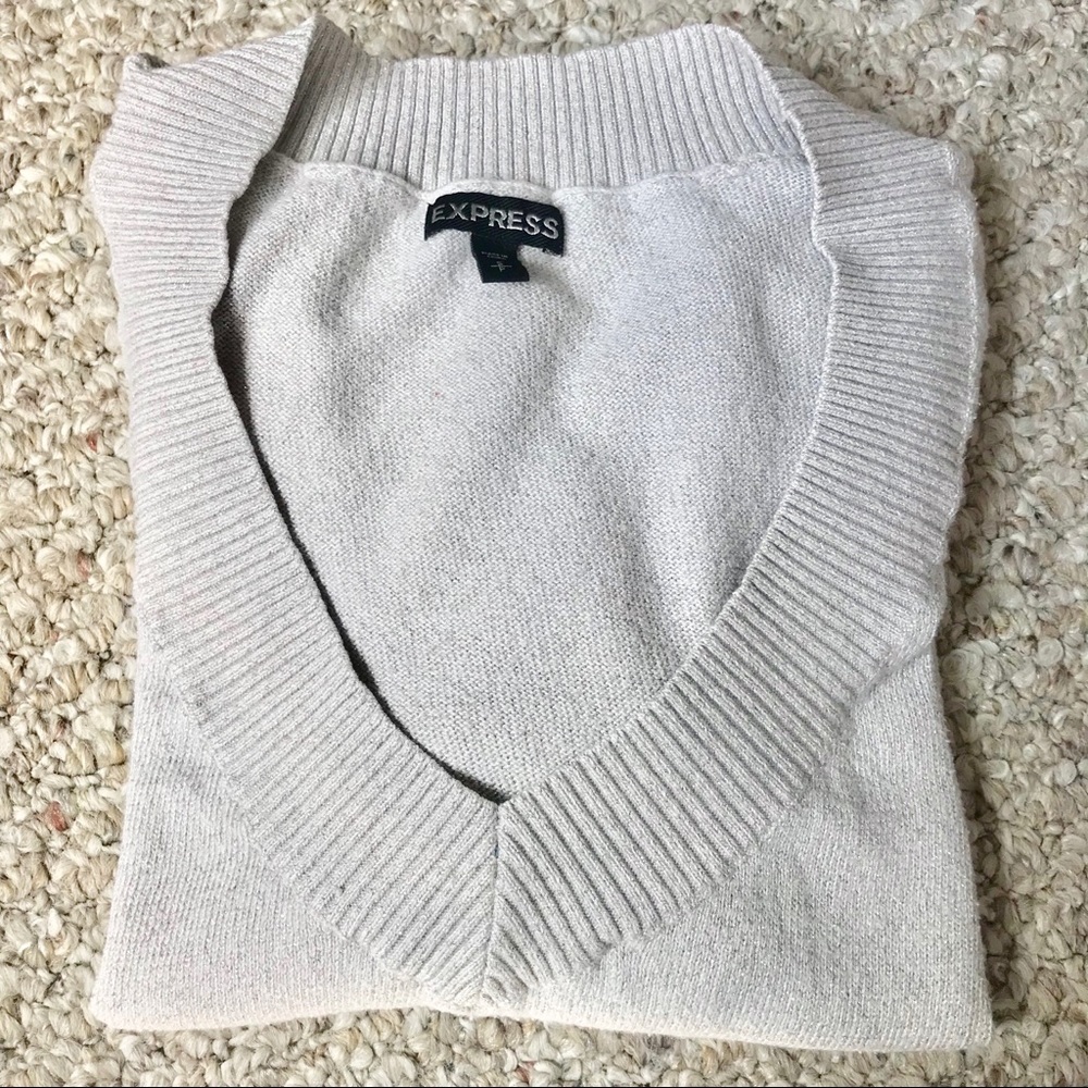 Express V Neck Sweater with Sparkles